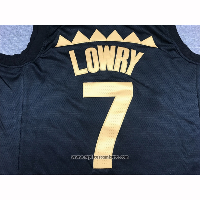 Camiseta Toronto Raptors Kyle Lowry #7 Ciudad 2019-20 Negro